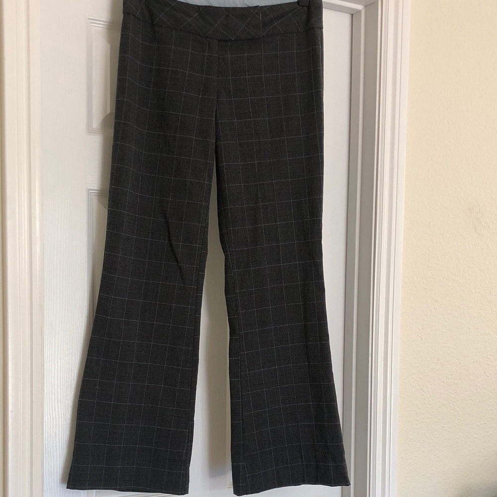 Tracy Evans Limited Windowpane Dress Pants - Dark Charcoal Gray